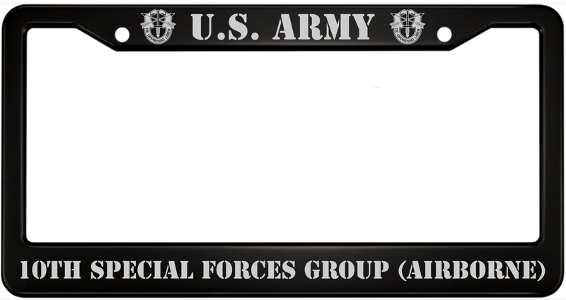 US ARMY 10th Special - Anodized aluminum license plate frame